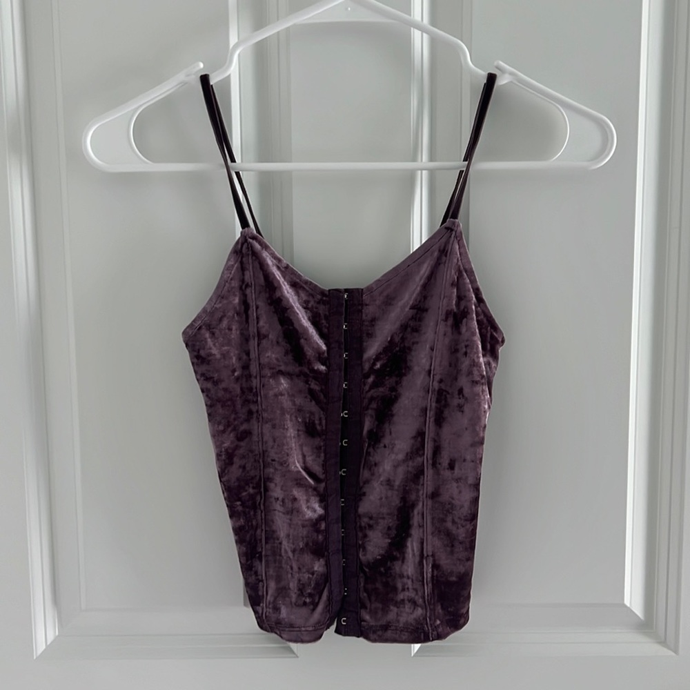 NWOT American Eagle Corset Velvet Top
